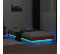 Lit Simple - VIDAXL - 90x200 cm - Bois massif - LED RGB - Connecteur USB