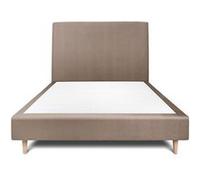 Lit sommeil de plomb 150 x 190 x 35 cm en velours sommier tapissier pour 2 personnes de couleur marron Taupe G
