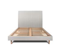 Lit - SOMMEIL DE PLOMB - 160x200cm - Bois massif - Tête de lit tapissier velours - Sommier kit H29cm