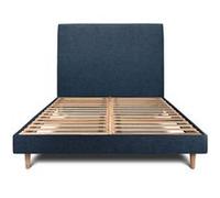Lit sommeil de plomb 180 x 200 x 29 cm en tissu sommier tapissier pour 2 personnes de couleur bleu Bleu océan G