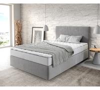 Lit-sommier-tapissier Dream-Well 120x200 cm microfibre gris