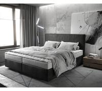 Lit-sommier-tapissier Dream-Well 180x200 cm microfibre anthracite vintage