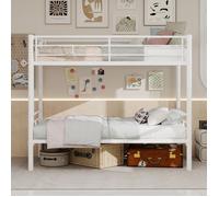 Lit superposé 2 lits métalliques convertible blanc Maisentiel