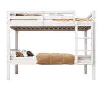 Lit superposé 90/200 cm blanc en bois de pin séparable en 2 lits