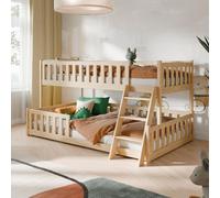 Lit superposé 90 x 200 / 120 x 200 : lit pour enfant, lit pour adolescent, lit superposé, lit mezzanine avec échelle, barrières de sécurité et sommiers à lattes, lit pour enfants de 4 à 16 ans, finiti