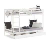 lit enfant superposés lit mezzanine bois pin massif naturel single Boîte de lit