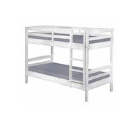 Lit superpose 90x200 en bois massif coffre matelas sommier blanc