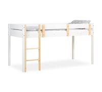 Lit Superposé 90x200 Lit mezzanine en Bois Blanc Lit D'Enfant Lit Hauteur Sommier à lattes