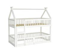 Lit superposé cabane en bois Laith - 90 x 190 cm - Blanc