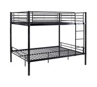 Lit superposé double "Adam" - Sommier inclus - 140 x 190 cm - Noir