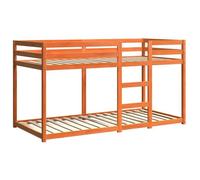Lit superposé double - VIDAXL - 90x200 cm - Bois de pin massif - Cire marron - 2 places