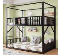 Lit superposé en métal 90 x 200 cm pour Adolescents de Style Moderne avec baldaquin