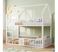 Lit superposé en métal O.Ye pour enfant, 90 x 200 cm, lit familial, couchette inférieure avec porte, design multico LITS SUPERPOSES