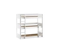 Lit Superposé en Pin Laqué Blanc 3 couchages 90x200cm - VIVIEN -