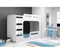 Lit superposé enfant avec matelas 80x200 IDA 2 - blanc