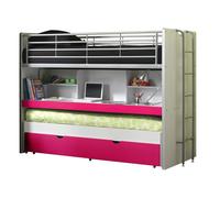 Lit Superposé Enfant "Bonny" 90x200cm Fuchsia