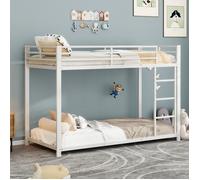 Lit Superposé Enfant - Métal Blanc - 90x200cm - 120kg Charge Max - EN747 Certifié