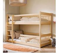 Lit superposé enfant - Transformable en 2 lits simples - Taille de couchage 90x190 cm - Autres tailles 80x180 / 90x200 - Bois clair