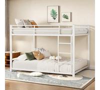 Lit superposé Enfants 140 x 200,lit cabane Enfants,lit Mezzanine 2 Places,Lits avec Barriere,Mezzanine Enfant,Lits en Fer,Lits superposés en Fer Forme Classique,Blanc