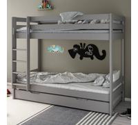 Lit Superposé Et Lit Gigogne Pin Massif Basile Gris 90X200