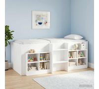 Lit superposé exclusif pour enfants, blanc, dimensions 75 x 190 cm, fabriqué en panneaux de particules
