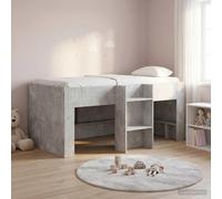 Lit superposé exclusif pour enfants, couleur gris béton, dimensions 80 x 160 cm, fabriqué en panneaux de particules