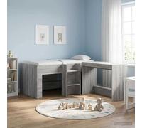 Lit superposé exclusif pour enfants, couleur Sonoma gris, dimensions 80 x 160 cm, fabriqué en panneaux de particules