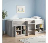 Lit superposé exclusif pour enfants, couleur Sonoma gris, dimensions 90 x 200 cm, fabriqué en panneaux de particules