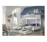 Lit Superposé Gigogne en Pin Laqué Blanc Couchages 140x200cm et 90x200cm - VIVIEN - ALTOBUY Blanc G