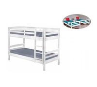 Lit superpose interlink 200 x 102 x 148 cm en bois sommier a lattes de couleur