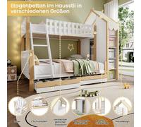 Lit superposé - Lit en hauteur - Lit banquette - Lit pour enfant - Lit double - 90x200 cm