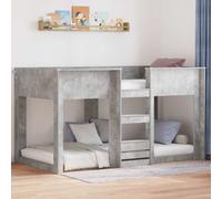 vidaXL Lit superposé pour enfants en bois d'ingénierie empilable Chêne fumé 80 x 200 cm