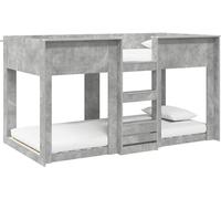Lit superposé pour enfants, couleur gris béton, dimensions 75x190 cm. Lit simple en bois, gain de place, avec barrières de sécurité. Lit moderne pour adolescents, adapté aux garçons et aux filles. Lit