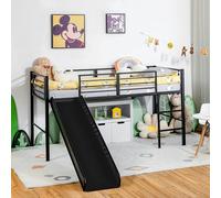 Lit superposé pour enfants - Lit-cabane - Lit-toboggan - Lit à étages - Structure en acier robuste et sécurisée