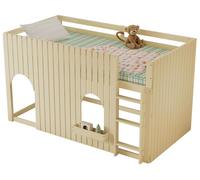 Lit superposé pour enfants - Lit simple - Barrière de sécurité - Échelle droite à 3 marches - Barre lumineuse LED - Espace de rangement - Bois/MDF - Matelas 90 x 200 cm