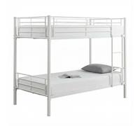 Lit superposé Séparable métal LUNA 1+1 90x190 cm sommier inclus blanc
