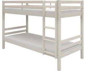 Lit superposé séparable pour enfants - 2x 90 x 200 cm - Pin massif blanc - Sommier à lattes inclus - ANDO