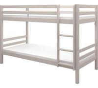 Lit superposé séparable pour enfants - 2x 90 x 200 cm - Pin massif gris clair - Sommier à lattes inclus - ANDO