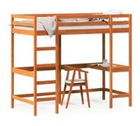 Lit superpose vidaxl 205.5 x 97.5 x 175 cm en cire sans sommier de couleur Marron G