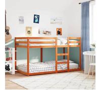 Lit superposé - vidaXL - Pin massif - Brun - 90x190 cm - Sans matelas