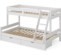 Lit superposé Vitalispa Everest Blanc 120x200 / 80x200 cm avec tiroirs, Model 39557