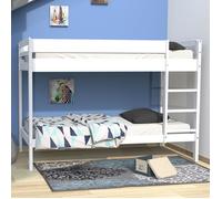Lit superposé - WEBER INDUSTRIES - Brice - Bois - Blanc - 90x190 cm