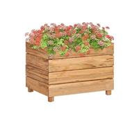 vidaXL Lit surélevé 50x40x38 cm Teck vieux bois et acier
