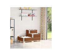 vidaXL Rehausse de palette 3 fois marron 120x80 cm pin massif
