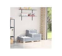 vidaXL Rehausse de palette 3 fois Gris 120x80 cm Pin massif