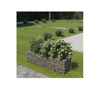 vidaXL Lit surélevé à gabion Acier galvanisé Argenté 180×50×50 cm Jardinière