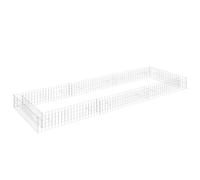 Lit surélevé à gabion Acier galvanisé 300x100x20 cm argenté G