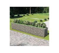 vidaXL Gabion haut-plateau 540×90×100 cm Acier galvanisé Argenté