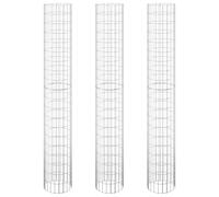 Lit surélevé à gabion circulaire 3pcs Acier galvanisé Ø30x200cm