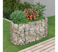 Lit Surélevé à Gabion Fer Galvanisé 400x100x50 cm Pot FleursJardinière vidaXL